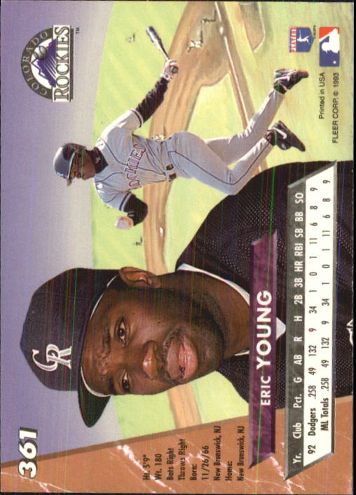 1993 Ultra #361 Eric Young back image