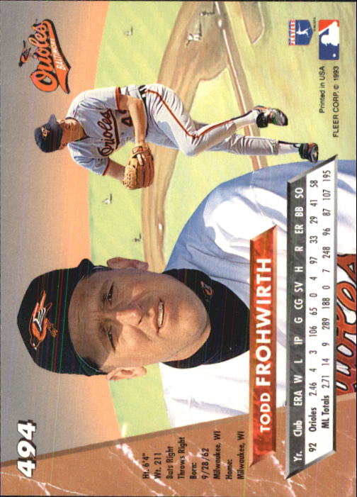 B2406- 1993 Ultra Baseball Cards 251-500 +Rookies -You Pick- 15+ FREE US SHIP - Picture 457 of 469