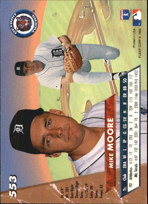 1993 Ultra #553 Mike Moore back image