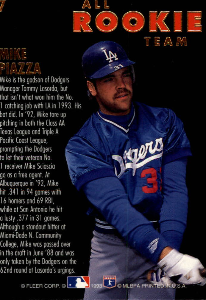 1993 Ultra All-Rookies #7 Mike Piazza back image