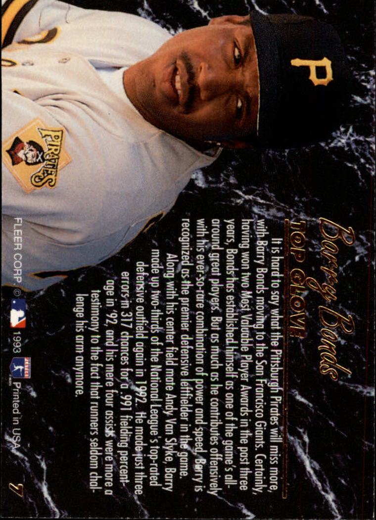 1993 Ultra Award Winners #7 Barry Bonds back image