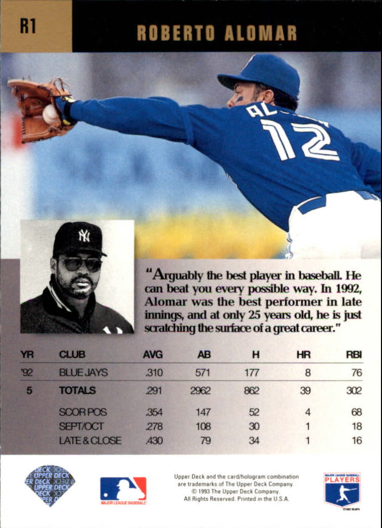 roberto alomar upper deck Values - MAVIN