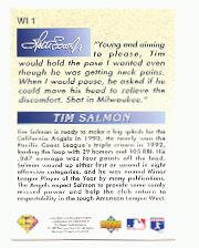 1993 Upper Deck Iooss Collection #WI1 Tim Salmon back image