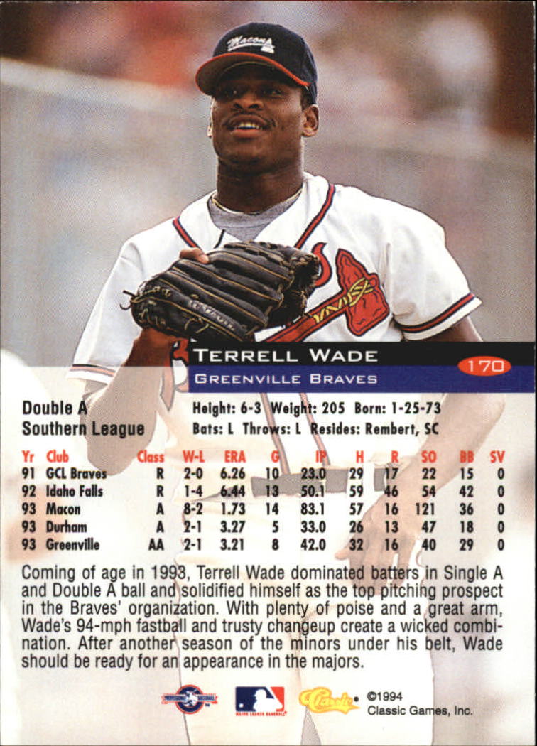 1994 Classic #170 Terrell Wade back image