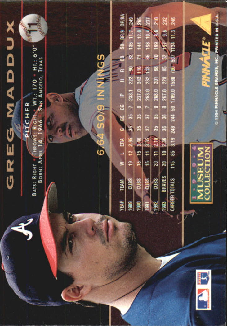 A6825- 1994 Pinnacle Museum Baseball Cards 1-250 -You Pick- 15+ FREE US SHIP - Picture 13 of 432
