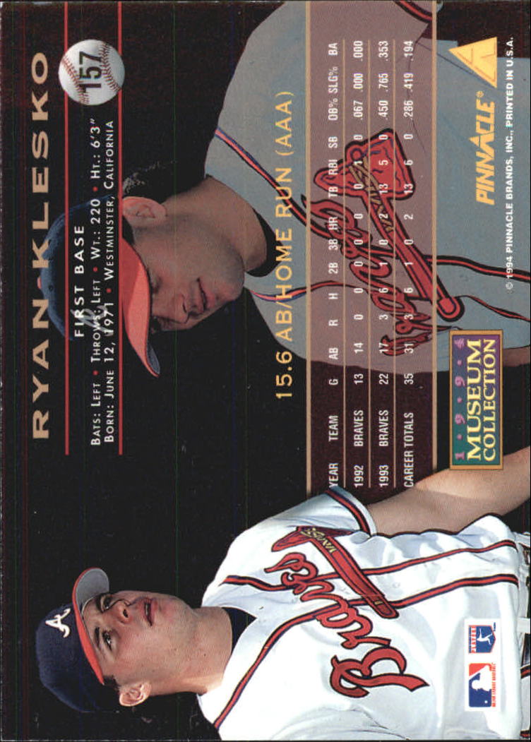 A6825- 1994 Pinnacle Museum Baseball Cards 1-250 -You Pick- 15+ FREE US SHIP - Picture 264 of 432