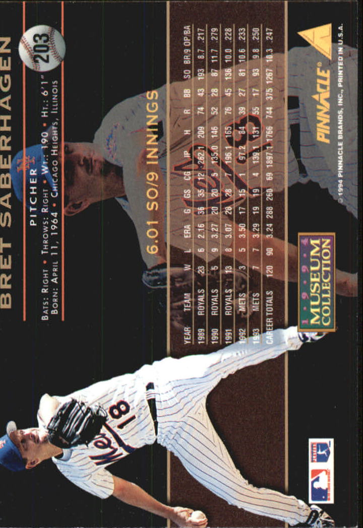 A6825- 1994 Pinnacle Museum Baseball Cards 1-250 -You Pick- 15+ FREE US SHIP - Picture 350 of 432