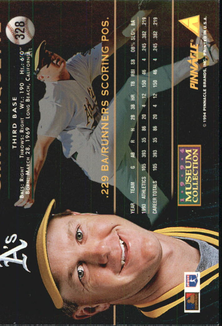 1994 Pinnacle Museum Collection #328 Craig Paquette TRADE back image