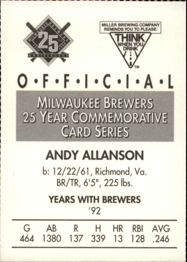 Tarjetas BB B6123- 1994 Brewers Miller Brewing 1-376 -Tú eliges- 15+ ENVÍO GRATUITO A EE. UU. - Imagen 9 de 346