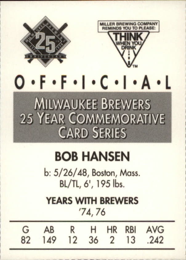 Tarjetas BB B6123- 1994 Brewers Miller Brewing 1-376 -Tú eliges- 15+ ENVÍO GRATUITO A EE. UU. - Imagen 73 de 346