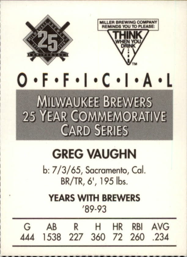 Tarjetas BB B6123- 1994 Brewers Miller Brewing 1-376 -Tú eliges- 15+ ENVÍO GRATUITO A EE. UU. - Imagen 161 de 346