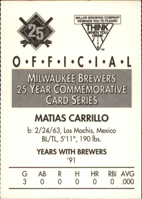 Tarjetas BB B6123- 1994 Brewers Miller Brewing 1-376 -Tú eliges- 15+ ENVÍO GRATUITO A EE. UU. - Imagen 205 de 346