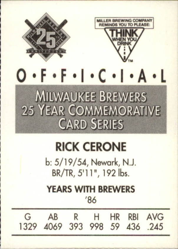 Tarjetas BB B6123- 1994 Brewers Miller Brewing 1-376 -Tú eliges- 15+ ENVÍO GRATUITO A EE. UU. - Imagen 211 de 346