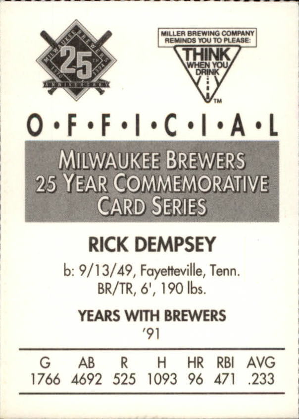 Tarjetas BB B6123- 1994 Brewers Miller Brewing 1-376 -Tú eliges- 15+ ENVÍO GRATUITO A EE. UU. - Imagen 215 de 346