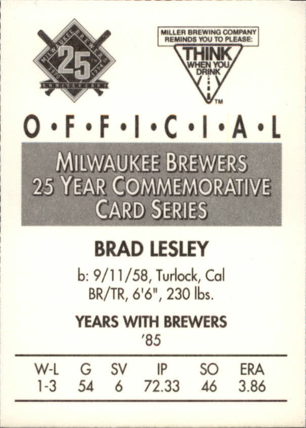 Tarjetas BB B6123- 1994 Brewers Miller Brewing 1-376 -Tú eliges- 15+ ENVÍO GRATUITO A EE. UU. - Imagen 275 de 346