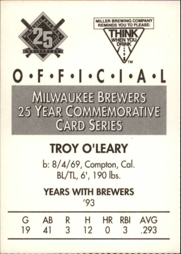 Tarjetas BB B6123- 1994 Brewers Miller Brewing 1-376 -Tú eliges- 15+ ENVÍO GRATUITO A EE. UU. - Imagen 291 de 346