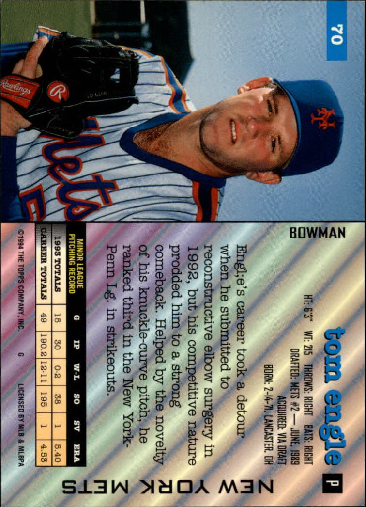 A1084- 1994 Bowman Baseball #s 1-250 +Rookies -You Pick- 15+ FREE US SHIP