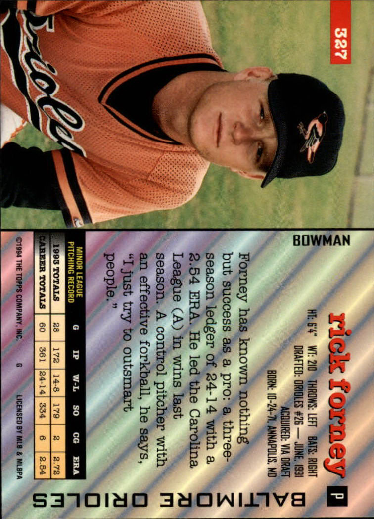 A1084- 1994 Bowman Baseball #s 251-500 +Rookies -You Pick- 15+ FREE US SHIP