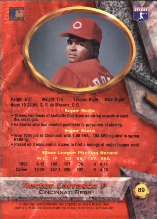 1994 Bowman's Best #R89 Hector Carrasco back image