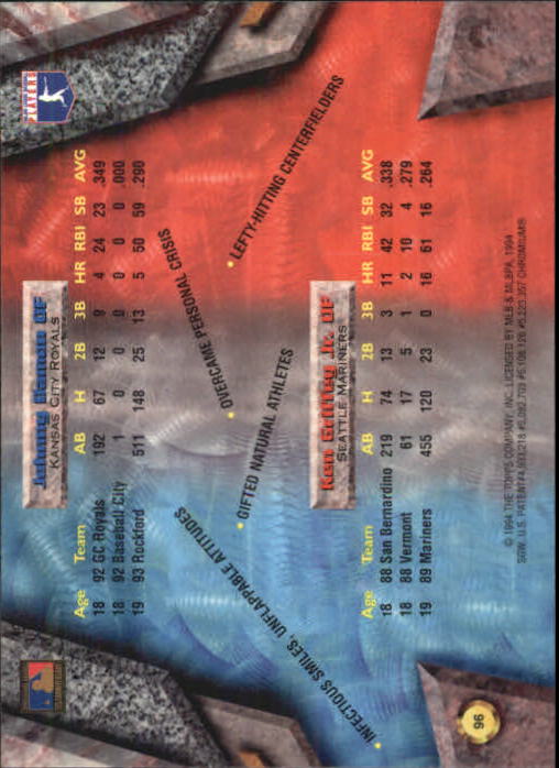 1994 Bowman's Best #X96 K.Griffey Jr./J.Damon back image