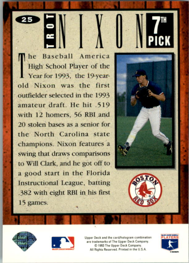1994 Collector's Choice #25 Trot Nixon RC back image