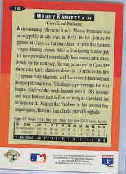 1994 Collector's Choice Silver Signature #16 Manny Ramirez back image