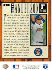 1994 Collector's Choice Silver Signature #21 Brian Anderson back image