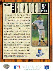 1994 Collector's Choice Silver Signature #23 Jeff Granger back image