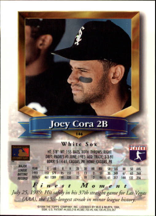 1994 Finest #146 Joey Cora back image