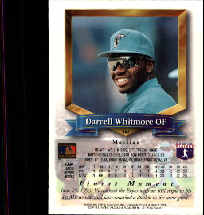 1994 Finest #147 Darrell Whitmore back image