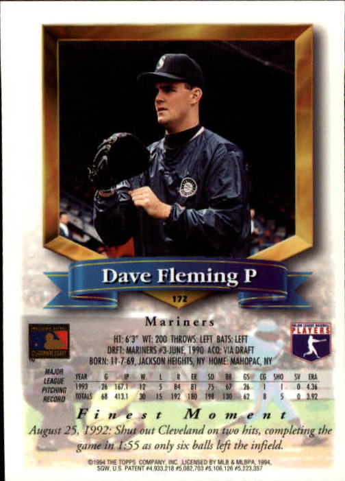 1994 Finest #172 Dave Fleming back image