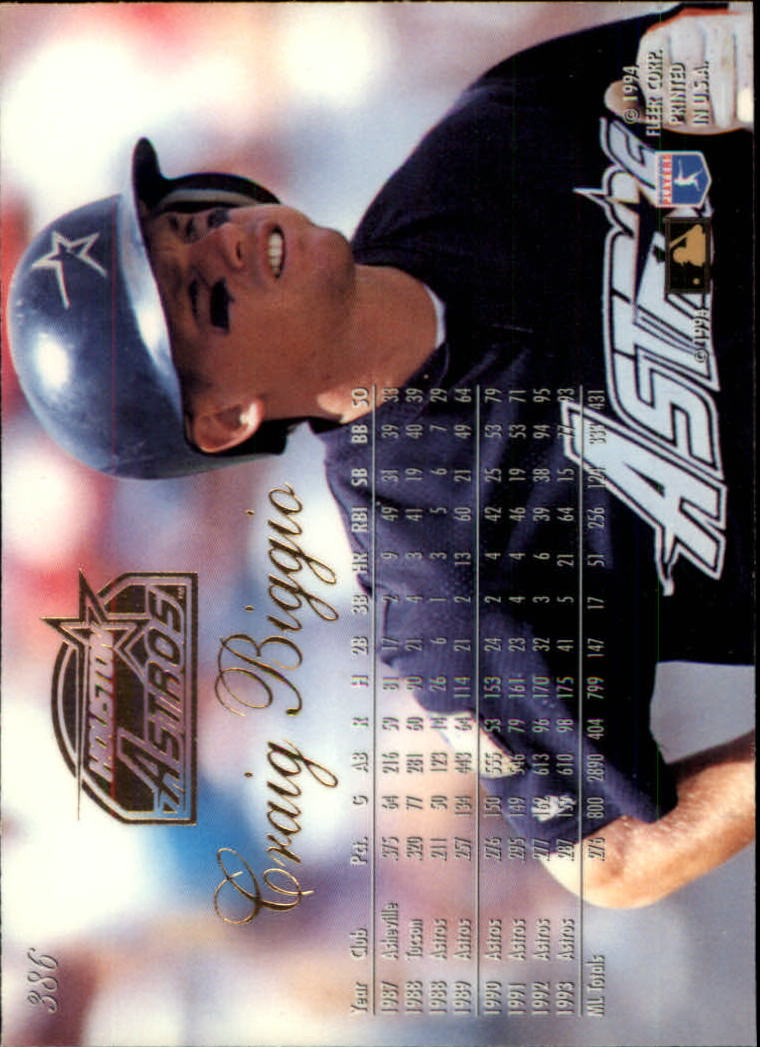 1994 Flair #386 Craig Biggio back image