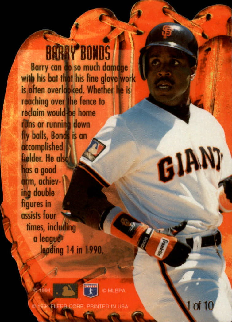 1994 Flair Hot Gloves #1 Barry Bonds back image