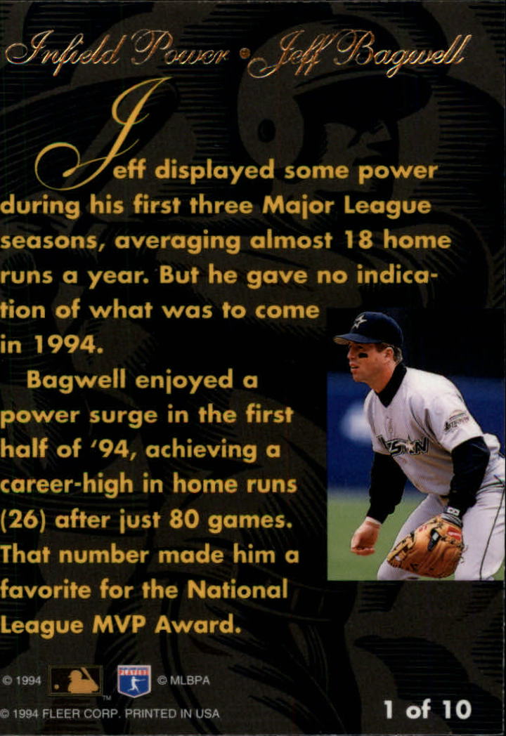 1994 Flair Infield Power #1 Jeff Bagwell back image