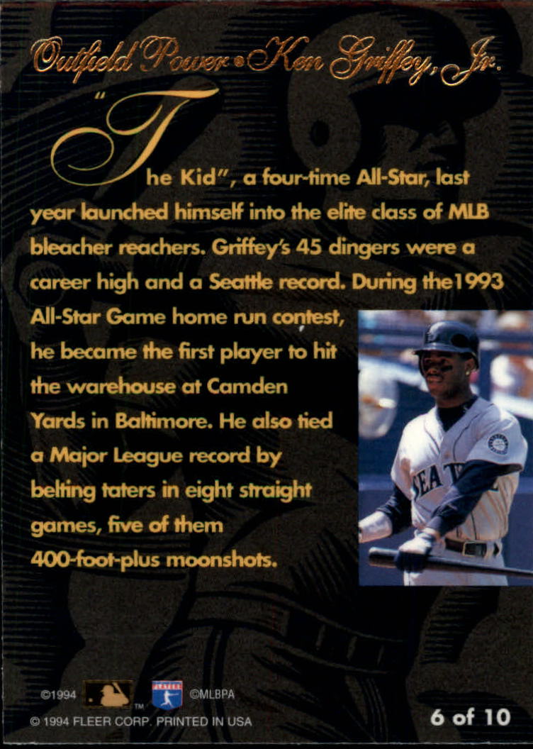 1994 Flair Outfield Power #6 Ken Griffey Jr. back image