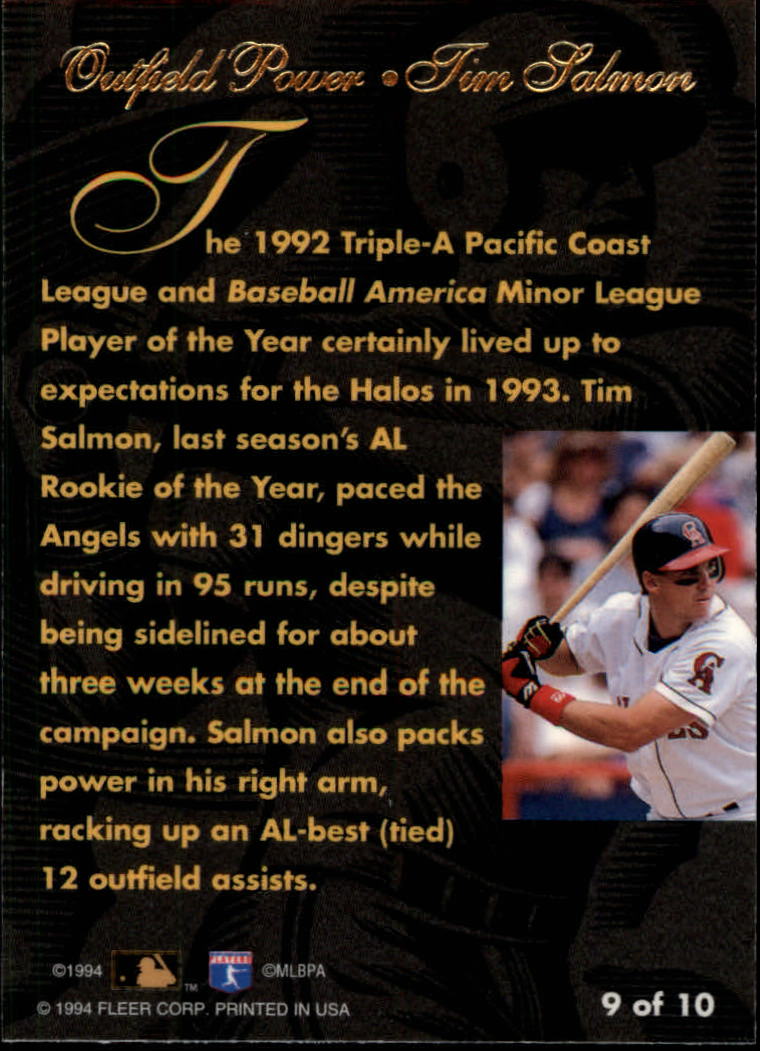 1994 Flair Outfield Power #9 Tim Salmon back image