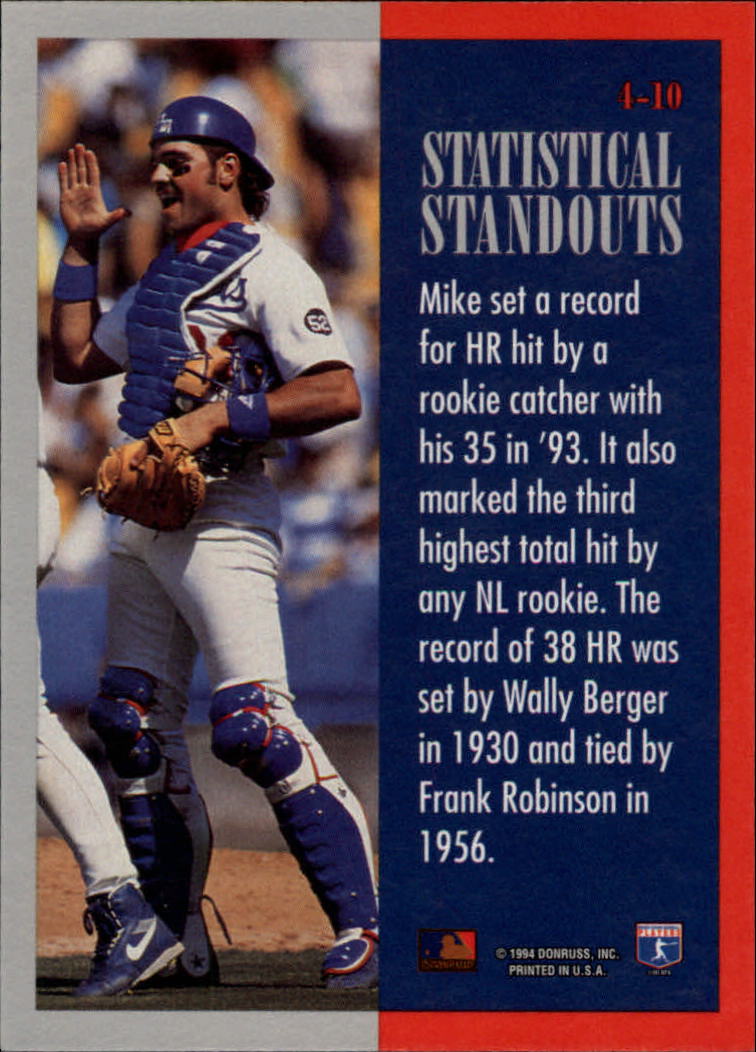 1994 Leaf Statistical Standouts #4 Mike Piazza back image