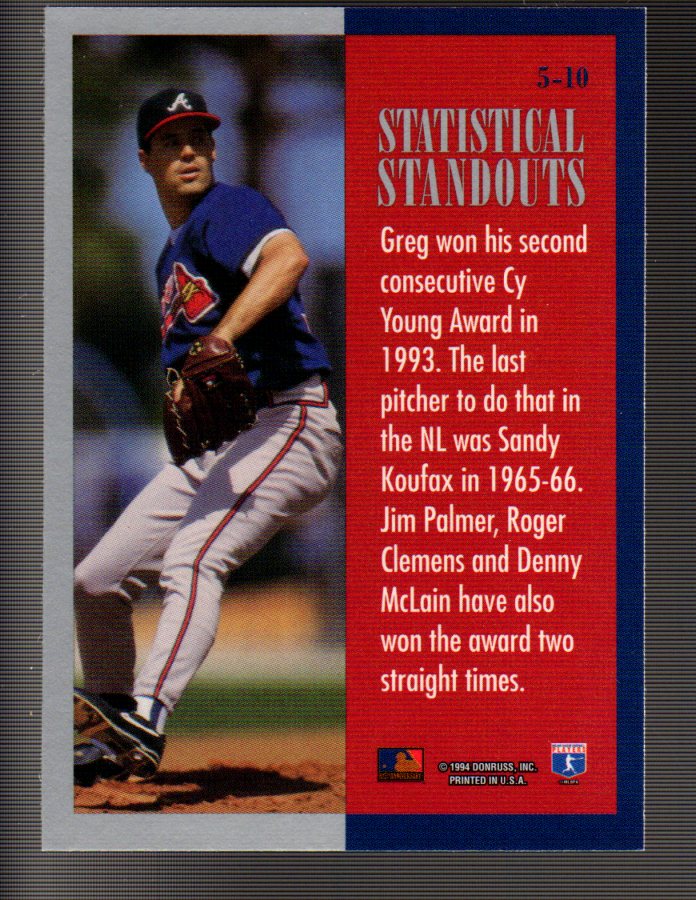 1994 Leaf Baseball "Statistical Standouts" Insert Cards - Picture 11 of 21