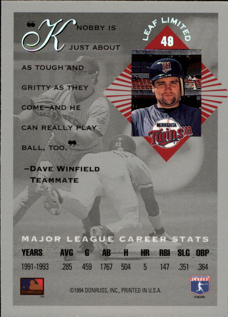 1994 Leaf Limited #49 Chuck Knoblauch back image