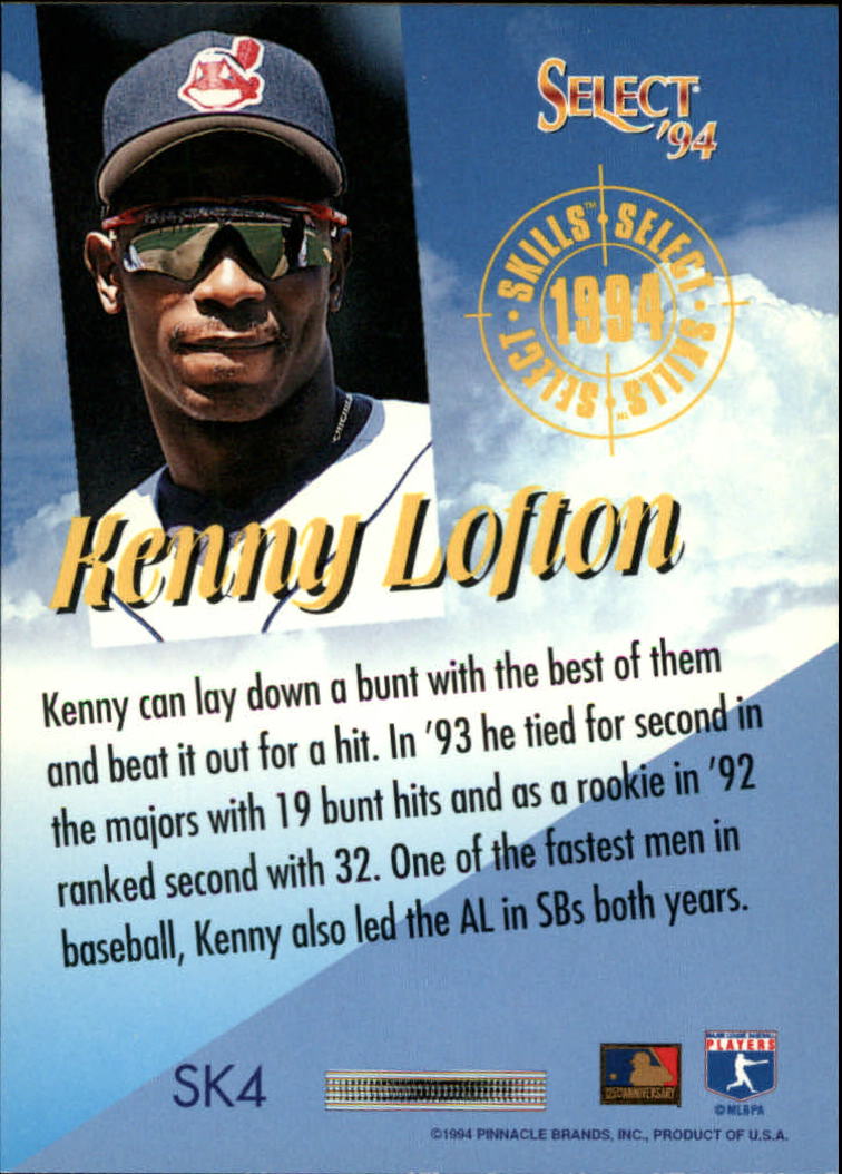 1994 Select Skills #SK4 Kenny Lofton back image