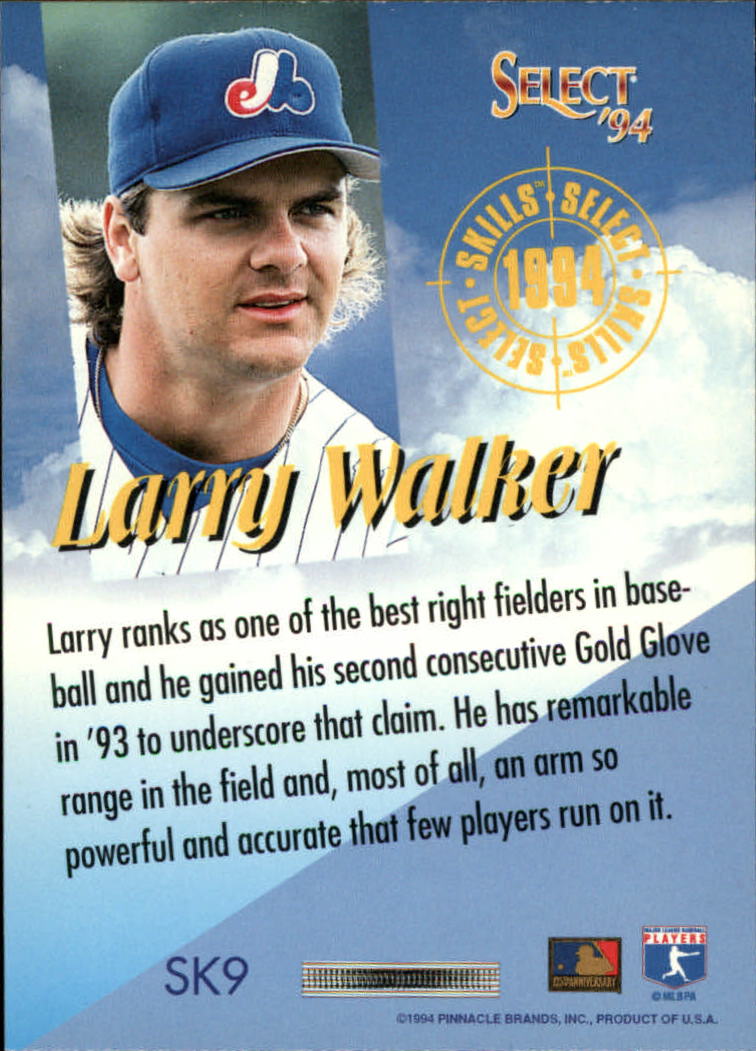 1994 Select Skills #SK9 Larry Walker back image