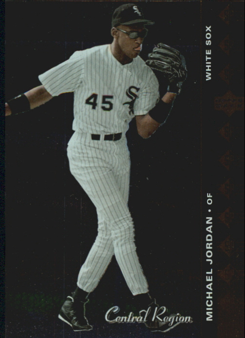 Michael Jordan BASEBALL ROOKIE CARD RC AUTHENTIC SP CHROME FOIL SOX JERSEY  #45