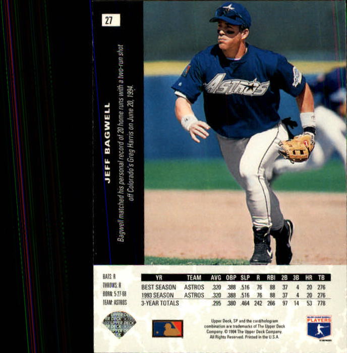 1994 SP #27 Jeff Bagwell back image