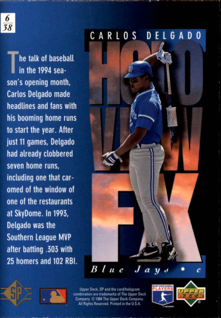1994 SP Holoviews #6 Carlos Delgado back image