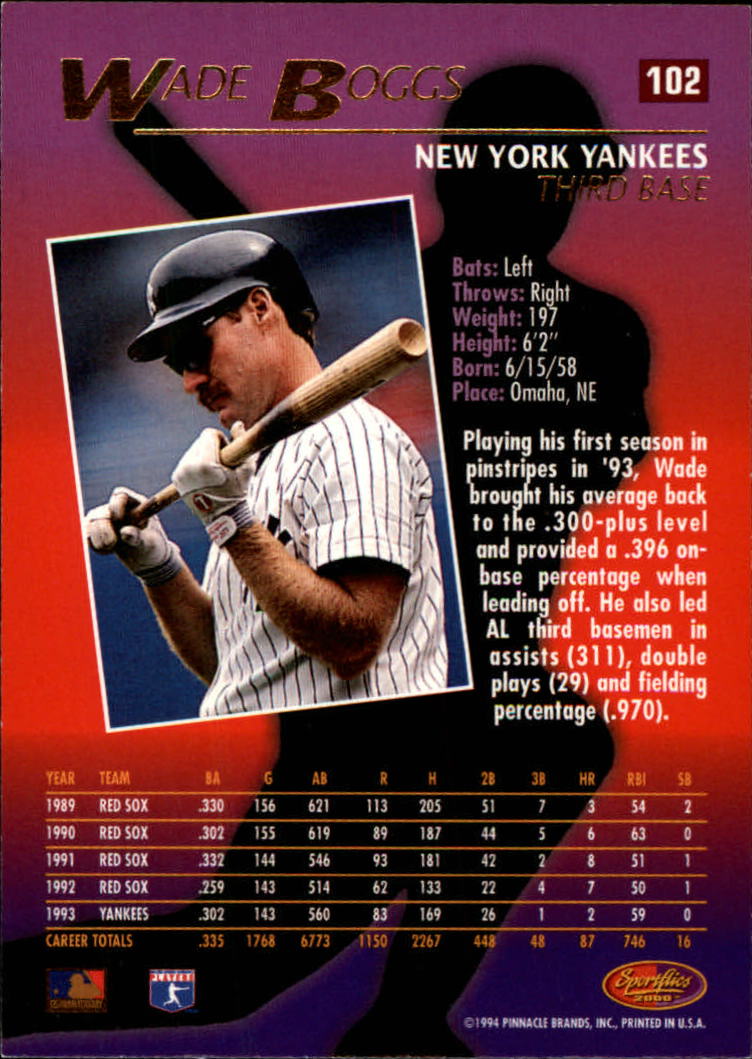 Wade Boggs cards (1989-2024) Red Sox Yankees Rays - You Choose