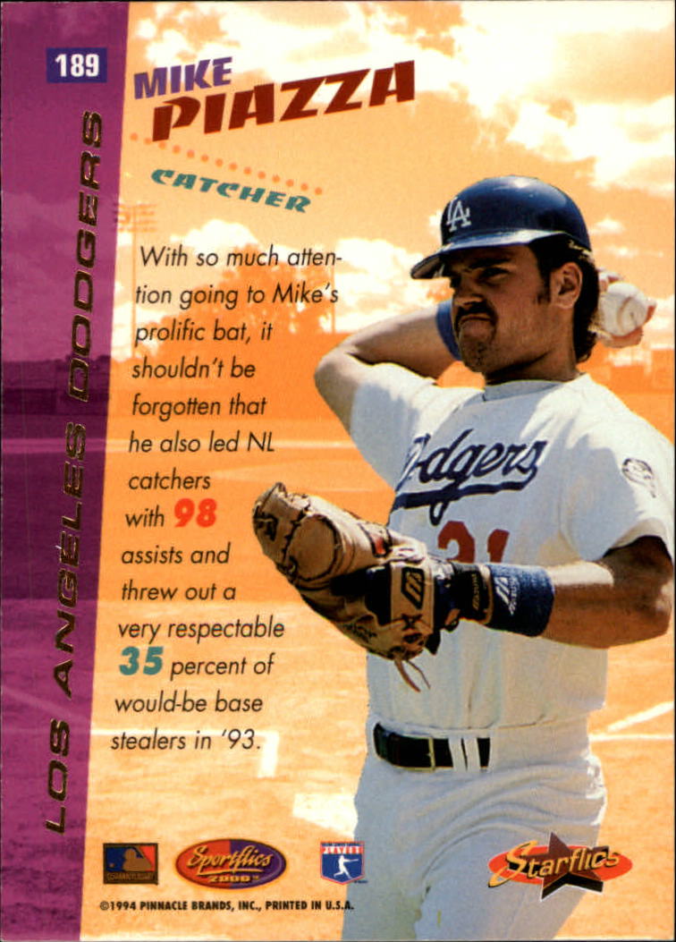 1994 Sportflics #189 Mike Piazza SF back image