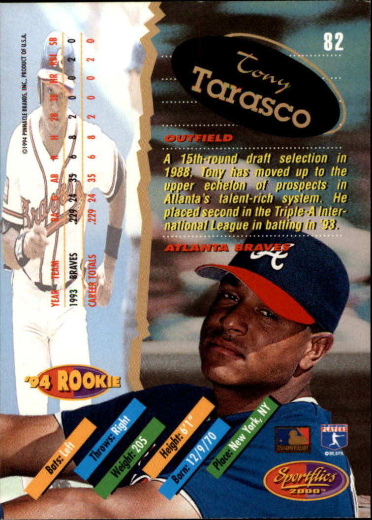 1994 Sportflics Rookie/Traded #82 Tony Tarasco back image