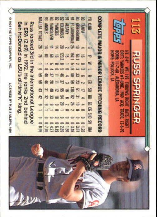1994 Topps Gold Baseball Singles - You Choose - Picture 73 of 346