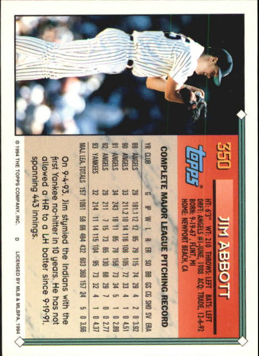 1994 Topps Gold Baseball Singles - You Choose - Picture 209 of 346