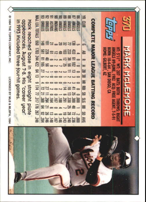 1994 Topps Gold Baseball Singles - You Choose - Picture 231 of 346
